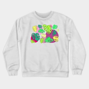 Colorful  Monstera leaves Crewneck Sweatshirt